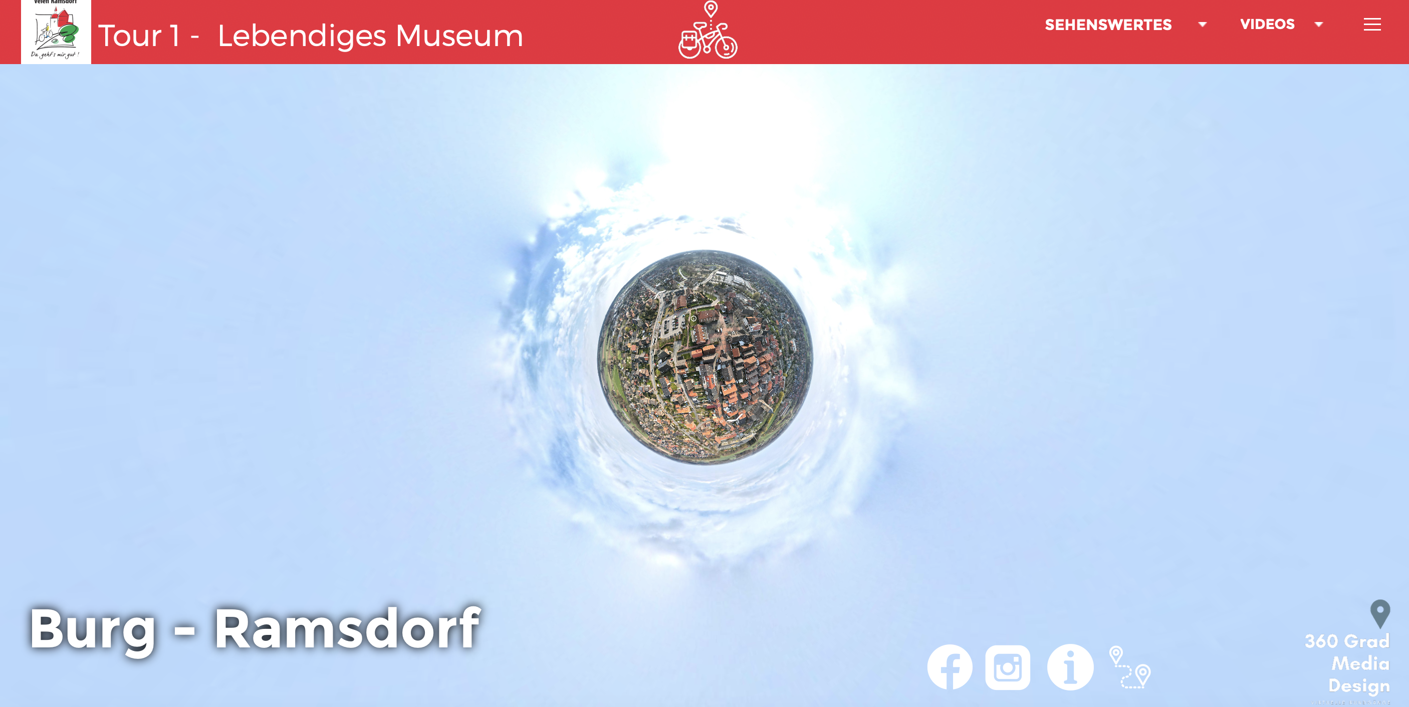 Fahrradtour, Velen, Ramsdorf, Lebendige Museen, virtuelle Fahrradtour, Knotenpunkte, 360 Grad Tour, Matterport, Panorama, Fiesen